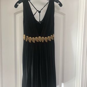 Sky Dress with Gold Leafs